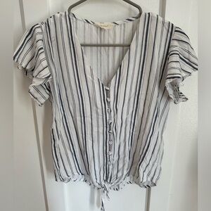 Sim & Sam striped linen top, size Medium